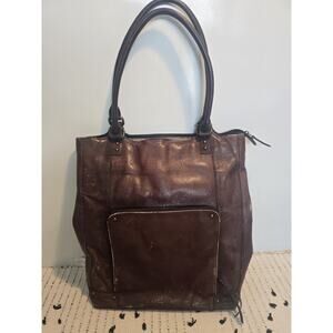 VINTAGE SOLO BAG BROWN LEATHER & NYLON LAPTOP BAG / BRIEFCASE 15X15 quiet ivy